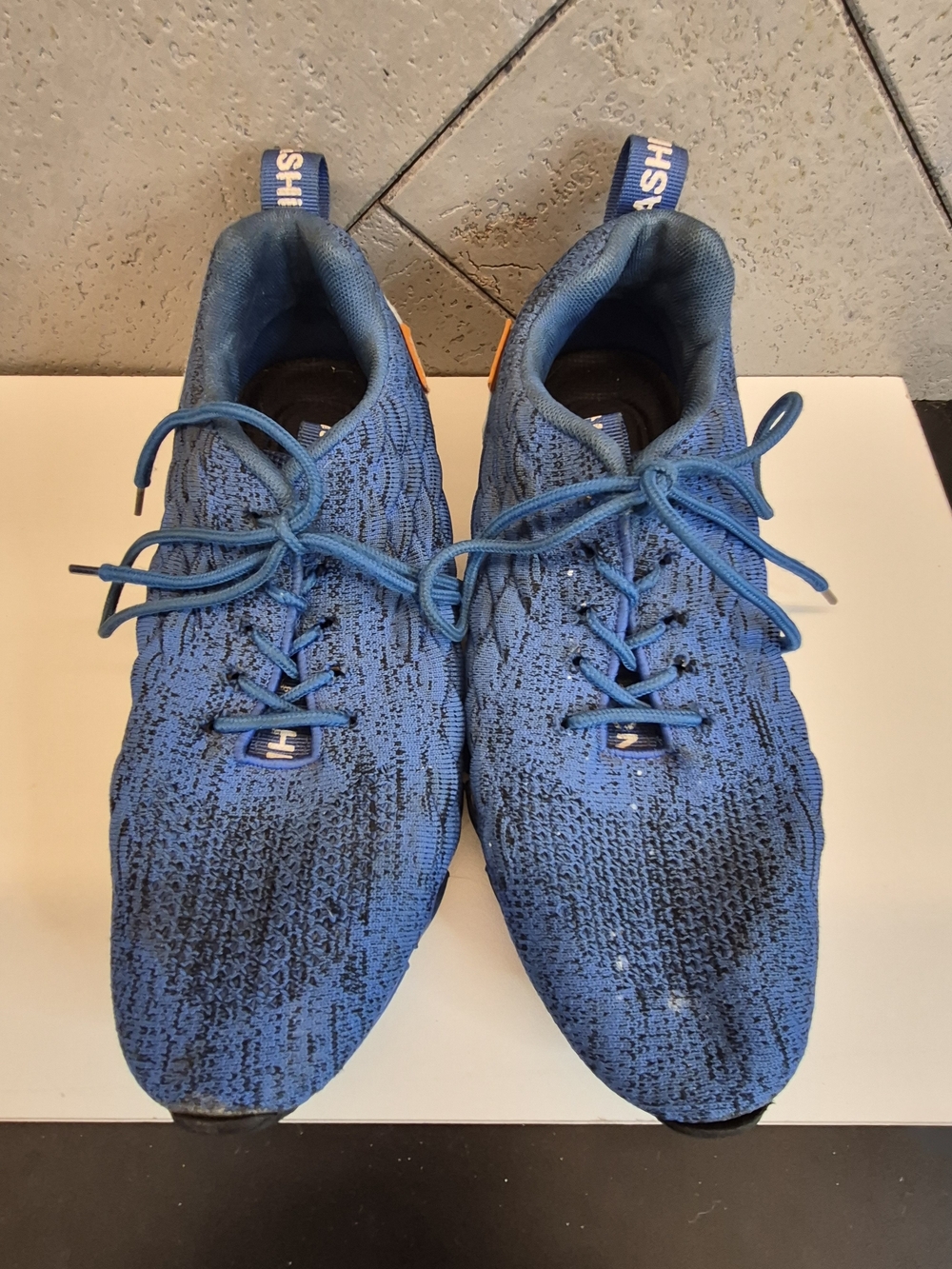 SKDOIUL Men's Lightweight Breathable Mesh Lace Up Blue Knit Running Shoes 42/8.5